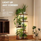 Bamworld Indoor Plant Stand with Grow Light Corner 5Tier - Image 4