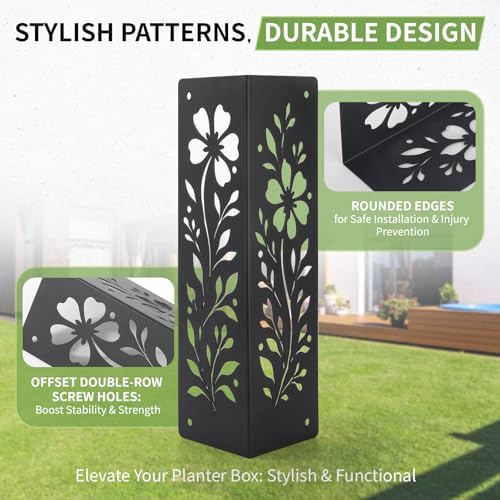 8-Pack Corner Brackets for Wood, Heavy-Duty Metal Corner Brackets for Raised Garden Bed, 11" x 3" x 3" Thickened Garden Bed Corner Brackets, Rust Resistant Raised Garden Bed Corners with Screws - Image 5
