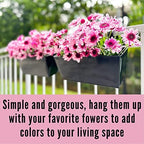 LaLaGreen Outdoor Rail Planter (16 in, 4 Pack) Black Metal Balcony Pots - Image 5