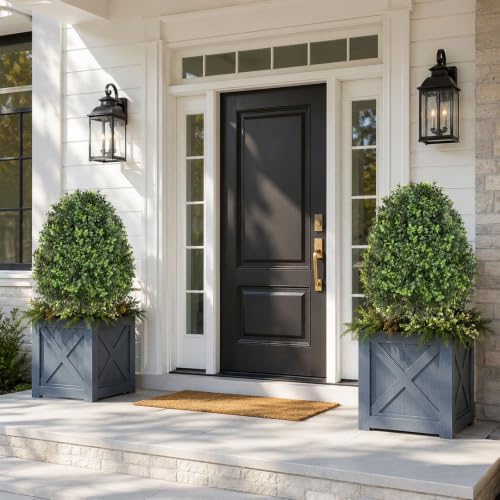 28.5inch Faux Boxwoods for Outdoor Planters, UV Resistant Boxwood Topiary - Image 3