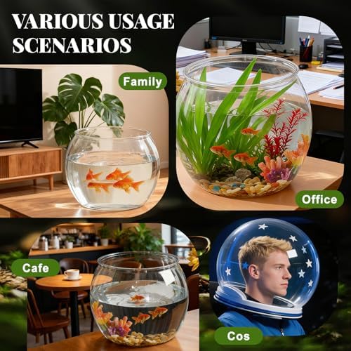 Geelin 7 Gallon Plastic Fish Tank Large Bowl Shatterproof with Crystal Clear Clarity for Terrarium, Flower Vase Centerpiece Gift for Fish Lovers (Round) - Image 4