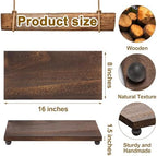 Amyhill Wood Pedestal Stand Riser Decor,Classic,Dark Brown,16 X 8 Inch - Image 2