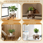Threehoney 3 Pcs Wooden Plant Stand Indoor 8/9/11",Walnut Color,Low - Image 6