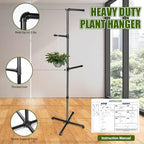 Hanging Plant Stand Indoor, Black Metal Plant Holder, 61 Inch - Image 3