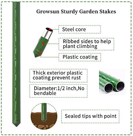 Tomato Cage 5ft 6-Pack Large Tall Tomato Cages Tomato Stakes Plants Supports Garden Stakes,40 Clips and Plant Ties Include, Green - Image 5