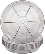 6 Pack Plant Saucer Drip Tray 16 inch, Potting Trays for Plants, Heavy Sturdy Plastic Planter Flower Pot Saucers for Indoor Outdoor Garden, Plant Water Drip Trays for pots (16", Grey) by Afrine