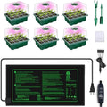 6-Pack Seed Starter Trays with 10"x20.75" Seedling Heat Mat for Indoor Home Gardening Seed Starting, 72-Cell Seed Starter Kit with Humidity Dome(12 Cells per Tray), MET Certified by InfLuvRealm