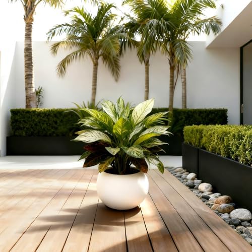 Large Round Planter,Planters for Indoor Plants & Outdoor,Durable Plastic Material Sphere Planter with Drainage Hole & Rubber Plug Weather Resistant,Plant Pot - Image 7