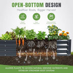 INNO STAGE 2 Pack 8×4×1FT Galvanized Metal Raised Garden Planter Bed, Grey - Image 6