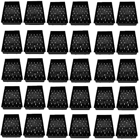 SUNPACK 10" x 20" Seed Starting Tray, Black, 2.5" (Pack of 30) - with Drainage Holes, Perfect for Greenhouses or Indoor Gardening - Ideal for Seedlings and Cuttings by SUNPACK
