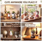 Mumufy 6 Pack Small Succulent Pots with Drainage Holes Horse Ceramic Pot - Image 5