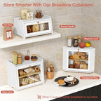 Goozii White Bread Box for Kitchen Countertop, Modern Counter Breadbox for Homemade Bread, Large Corner Bread Storage Container for Sourdough Loaf Organizers and Storage (White Bamboo Wood) - Image 5