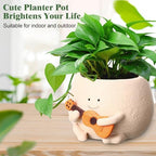 4 Pack Smile Face Planter Pot Small Hanging Swinging Planter Cute Holder for Indoor Outdoor Plants Funny Swing Gifts for Mother's Day Birthday Christmas - Image 6