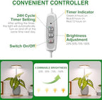 LORDEM Grow Lights for Indoor Plants with Base, Bamboo Design, Timer - Image 4