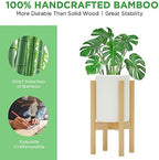 MUDEELA 2 Pack Indoor Plant Stands, 2 Tier Tall Plant Stand 30 inches, Mid Century Bamboo Plant Stand, Adjustable Width 8 - 12 inches, Fits Pot Size of 8 9 10 11 12 inches Pot & Plant Not Included, Natural - Image 5