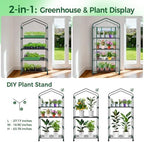 Ohuhu Mini Greenhouse for Indoor Outdoor with Wheel, Small Plastic Plant Green House 4-Tier Rack Stand Portable Greenhouses with Durable PVC Cover for Seedling - Image 7