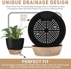 YNNICO 12" 10" 9" Large Self Watering Plant Pots, 3 Pack Flower Pots Planters with Multi Mesh Drainage Holes for Indoor Outdoor Garden Plants and Flowers (Black) - Image 6