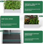 Elevated Raised Garden Bed with Trellis,Resin Planter Boxes Outdoor for Backyard Balcony,Large Patio Planter Box for Herbs Flowers Vegetables(Ashen) - Image 5