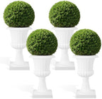 19.7" Tall Urn Planter, 2/4 Pack Large Plastic Outdoor Planters, Classic Round Flower Pot in Pure White for Front Porch, Patio, Garden, Entryway, Walkway, Indoor Outdoor Decoration White 4 by yulewiix