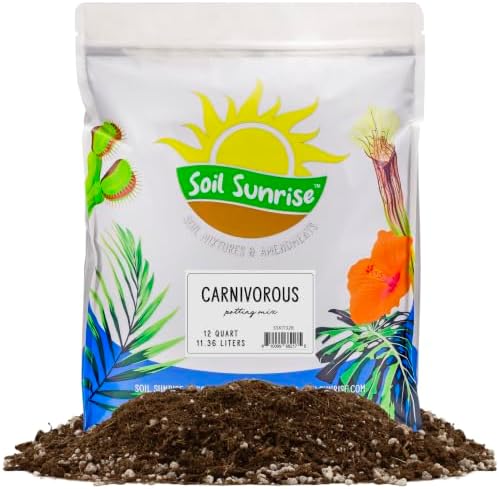 Soil Sunrise Carnivorous Plant Potting Soil Mix (12 Quarts) Custom Blend for Venus Fly Traps, Sundews, and Pitcher Plants by SoilSunrise