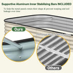 MUPATER 8x4x1FT Galvanized Raised Garden Bed with Support Rods, Modular Raised Beds for Gardening, Raised Planter Box Oval for Vegetables, Herbs and Flowers, Ivory White - Image 7