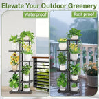 iDavosic.ly Plant Stand Indoor Outdoor, 5-Tier Tall Metal Shelf, Black - Image 4
