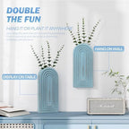 EOSAHR Wall Vase: Wall Planter for Fake Flowers for Living Room Decor, Blue - Image 6