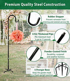 Adjustable Outdoor Shepherd Hook Stand with 5 Prong Base, 92 Inches Tall 3/5 in Thick, Shiny Black (2 Packs) - Image 2