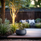 Kante Charcoal Concrete Planter 16" Dia All-Weather Round Accent Pot - Image 5