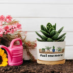 DreamAutumn Just One More Plant Ceramic Planters Pack of 3 Ceramic Pots with Saucers Orchid Pots for Plants Succulents Pots Home Office Desk Garden Balconys Decor,Gifts for Mom - Image 5