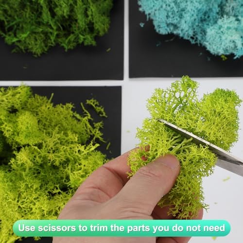 uxcell Preserved Reindeer Moss, 17.6oz Fake Moss for Crafts Artificial Dried Moss for Decoration Terrariums Potted Plants, Blue - Image 3