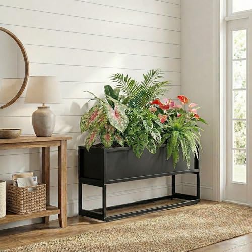 Cocoyard Elevated Planter Box, Black, 28.75" L x 12.25" W x 14" H - Image 6