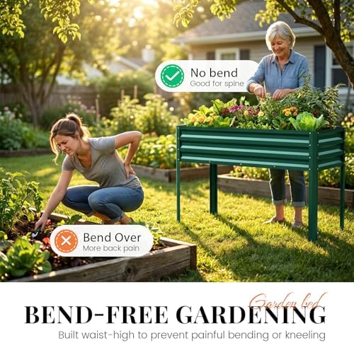 King Bird Large Raised Garden Bed with Legs 48×24×32 in - Image 3