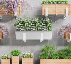 Y&M 6 Pack Adjustable Planter Brackets (6 to 12.5 in), Universal Window Box Brackets, Heavy Duty Iron Flower Box Wall Mounting Hooks for Balcony, Fences, Patio, and Garden - White - Image 2