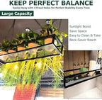 Flower Pot Rack Storage, Ceiling Hanging Plant Stand, Floating Suspended Shelving, Creative Plant Railing Shelf for Bar, Living Room, Balcony, Flower Shop(60x25x15cm) - Image 5