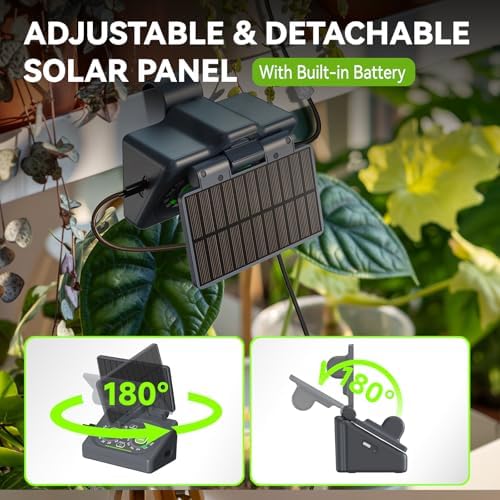 RAINPOINT Programmable Solar Drip Irrigation System for Indoor Houseplant Support Up to 15 Plants, Compact Vacation Automatic Plant Waterer Self Watering Device While Away Low Water Auto Shut-Off - Image 2
