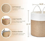 Mkono Woven Storage Basket Decorative Rope Basket and Macrame Hanging Shelves Boho Wall Decor Set of 3 - Image 3