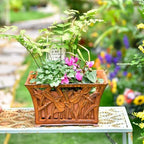 Sungmor Cast Iron Plant Basket with Non-Woven Growing Bag - Rust Rust - Image 2