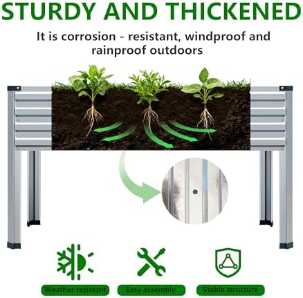 Vengarus 2PCS 48×18×30in Galvanized Raised Garden Bed Outdoor with Legs Set - Image 3