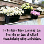 LaLaGreen Rail Planter (9.8 in, 10 Pack) Black Metal Porch Fence Pots - Image 5
