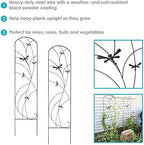 Sunnydaze 56" Black Metal Garden Trellis for Climbing Plants, 2-Pack - Image 2