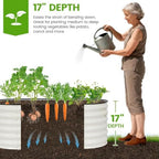 G GOOD GAIN Raised Garden Beds - 6x2x1.4ft Galvanized Planter Boxes Kit with Protective Tape & Gloves & Tools | Oval Metal Outdoor Raised Bed for Gardening Vegetables, Fruits, Flowers, Herbs, White - Image 2