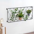 MyGift 50 x 24 Inch Wall Garden Trellis, Black Metal Climbing Plant Panel - Image 2