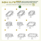 MUPATER 8x2x1 ft Raised Garden Bed Outdoor for Vegetables, 9-in-1 Galvanized Metal Planter Box, 11.1'' H Modular Garden Bed Kit Oval for Herbs and Flowers, Pearl White - Image 3