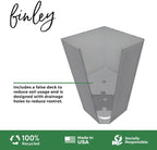 Bloem Tall Finley Tapered Square Planter: 25" - Cement Gray - Matte Textured Finish, 100% Recycled Plastic Pot, for Indoor and Outdoor Use, Gardening, 9 Gallon Capacity - Image 3