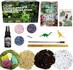 Cute Farms Terrarium Starter Kit | Moss, Vermiculite, Soil, Pebbles, Plant Food, & Finishing Tools (Large Kit + Crystals) - Image 6
