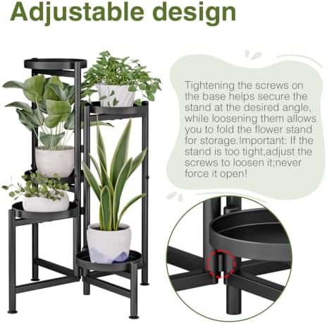 5 Tier Plant Stand Indoor Outdoor Corner Tall Metal Flower Shelf - Image 5