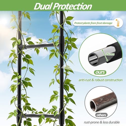 Grape Vine Trellis,Heavy Duty Metal Plant Support Trellis-96L*62W*79H in - Image 3