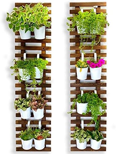 ShopLaLa Wooden Wall Planter (120cm, 2 Pack) Wooden Hanging Flower Plants by ShopLaLa