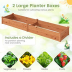 GIANTEX 95" Wooden Raised Garden Bed, Rectangular Planter Box, Orange - Image 5